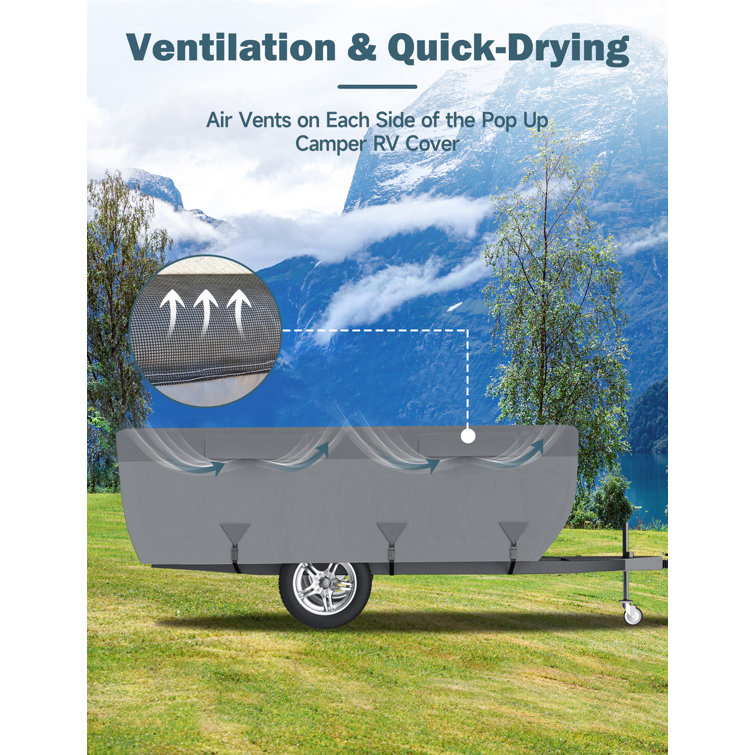 NARELECT Naralect Pop Up Folding Camper Cover, 2023 Upgraded 7 Layers Top Tent Trailer Cover